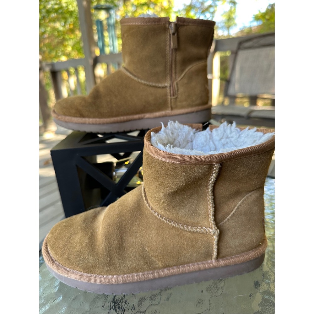 Koolaburra by UGG‎ Kids Suede Leather Zip Winter Ankle Boots Size 6